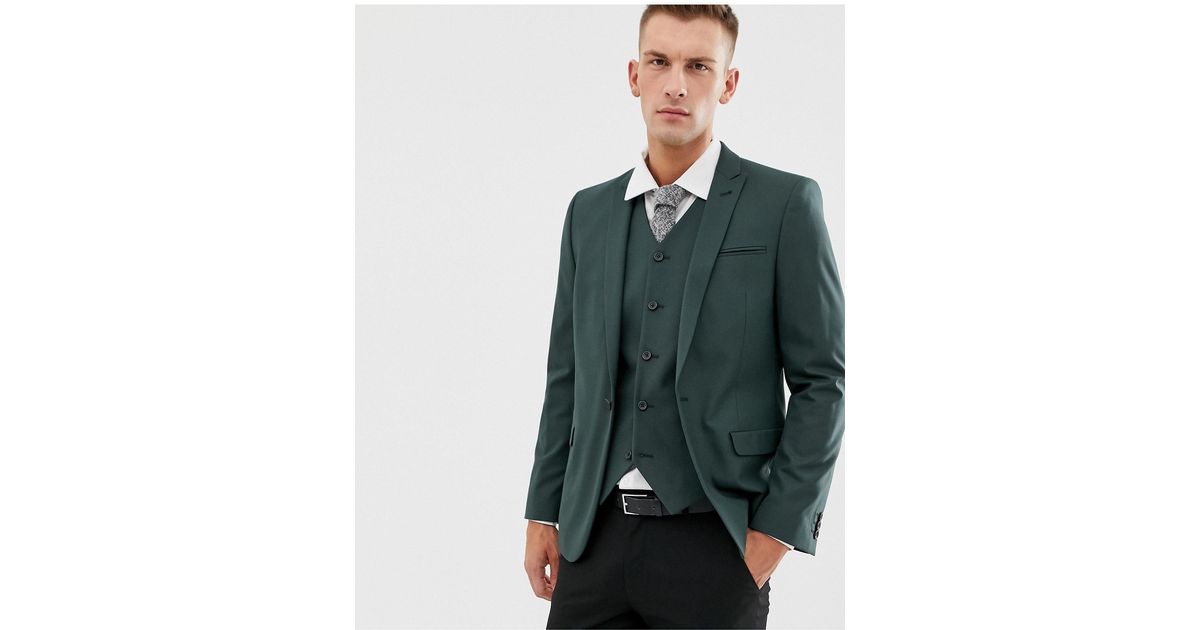 Giacca skinny da abito verde bosco da Uomo di ASOS in Verde | Lyst
