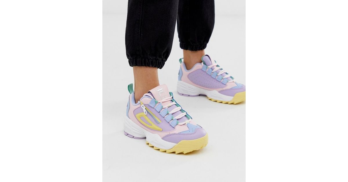 Fila Leer Disruptor 3 - Sneakers In Roze, Lila En Geel Met Rits in het  Zwart - Lyst