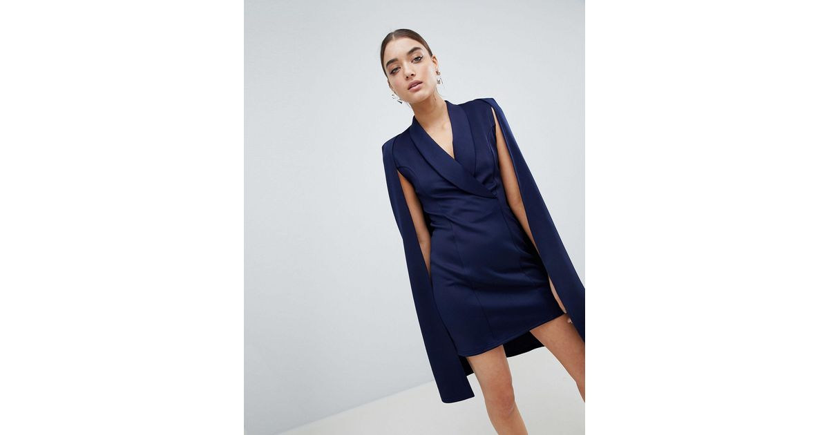 Club l - vestito a blazer a mantella di Club L London in Blu | Lyst
