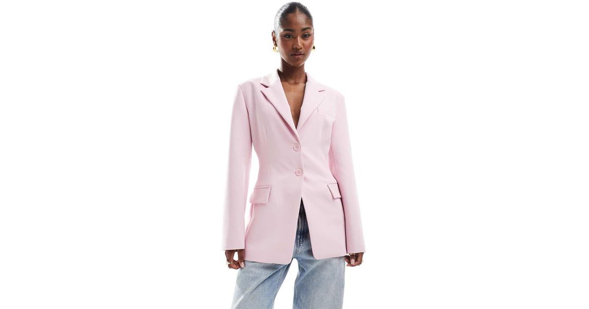 ASOS Cinch Waist Blazer in Pink Lyst UK