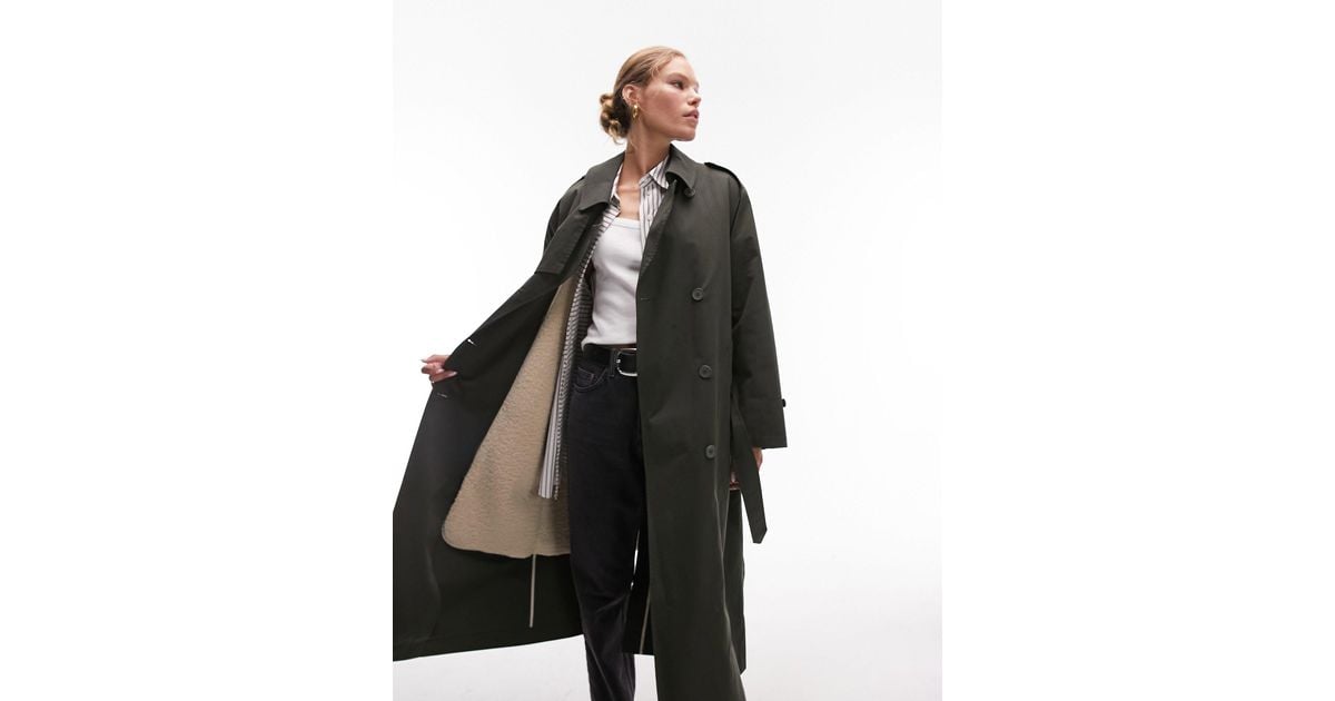 Topshop black top trench coat