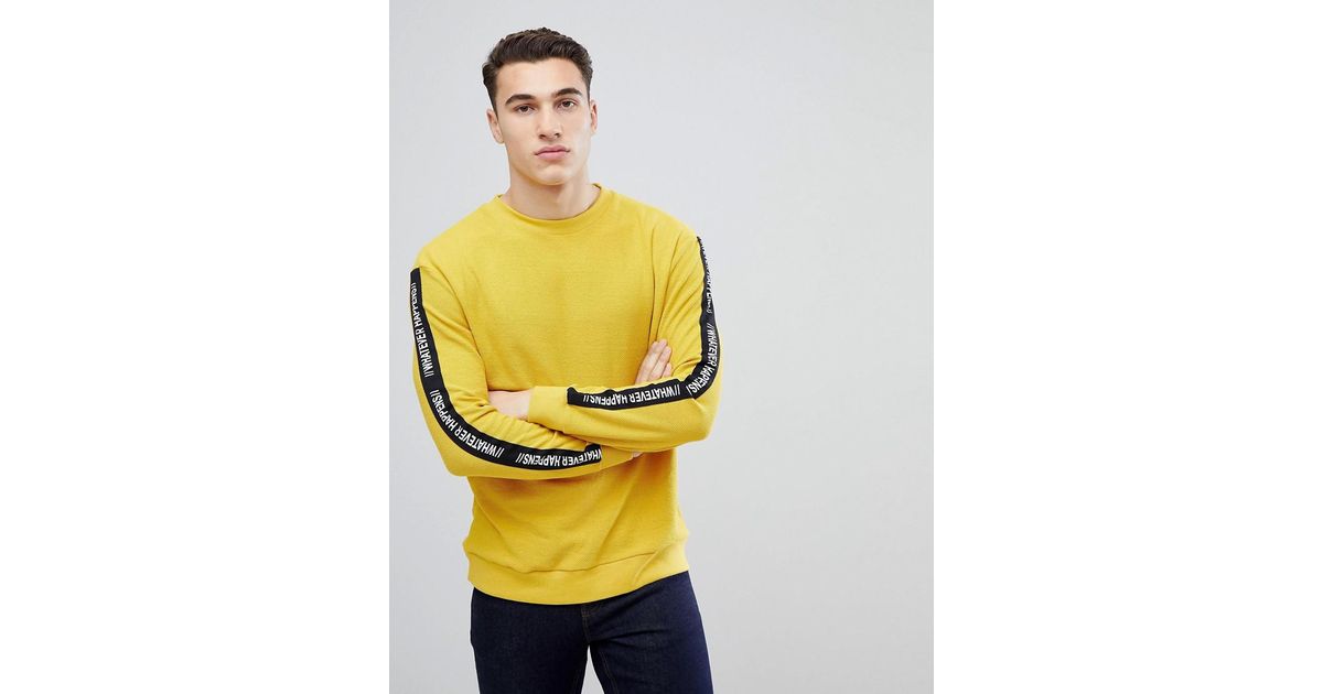 Yellow taping sweatshirt Clearance
