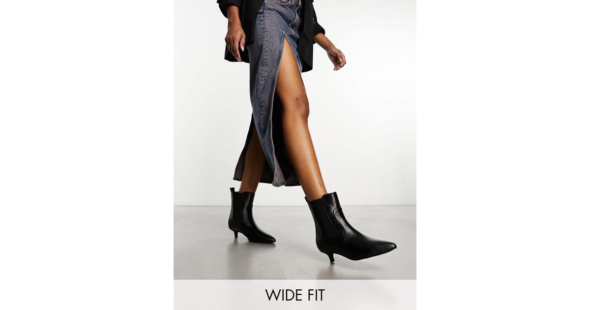 Wide fit kitten heel ankle boots cheap