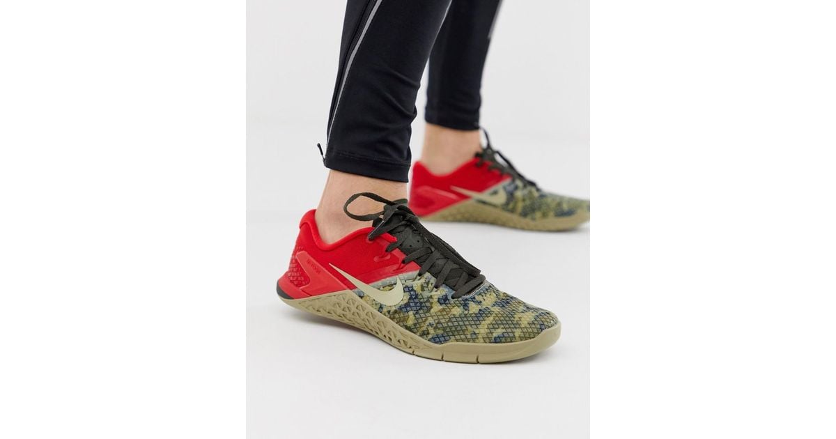Zapatillas de deporte caqui de camuflaje Metcon 4 Nike de hombre | Lyst