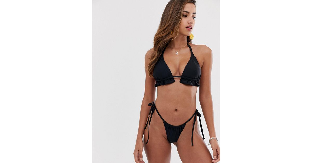 South Beach mix and match V bikini bottom in black