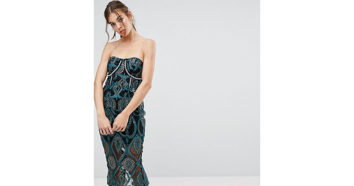 pretty little thing black bandeau dress