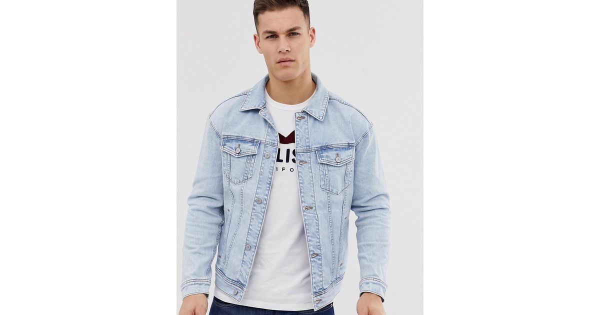 jean jacket men hollister