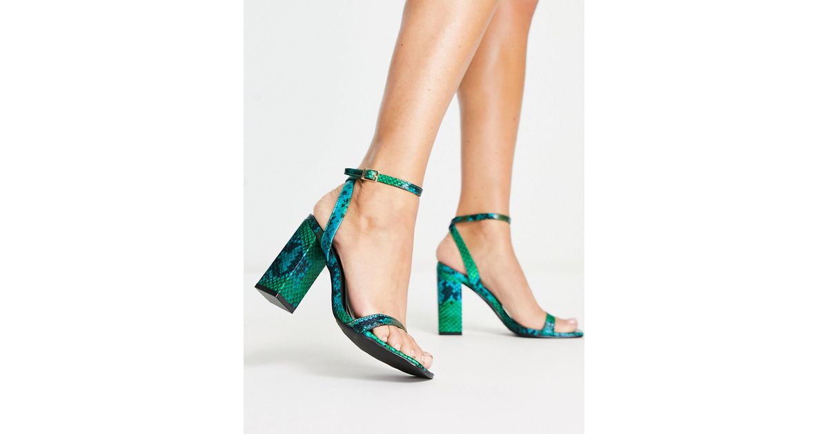 Raid Sabina Mid Heel Sandals in Green | Lyst