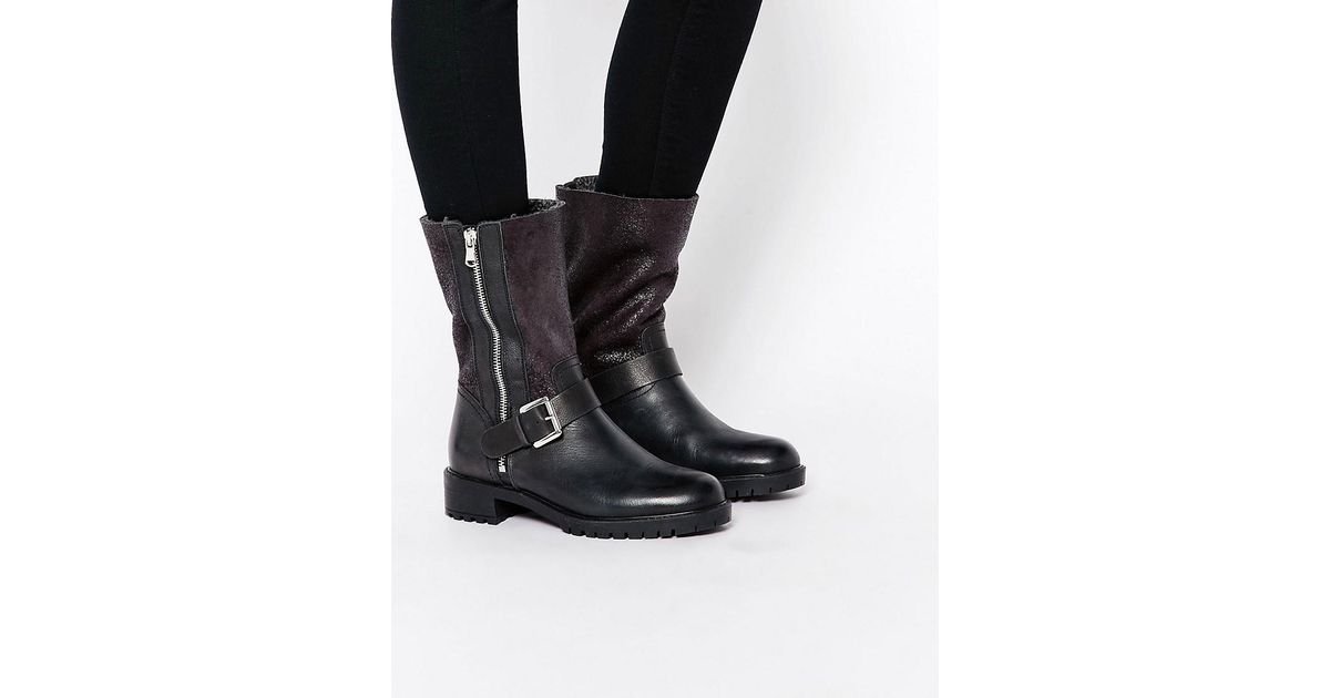 raid adelina black chunky studded chelsea boots