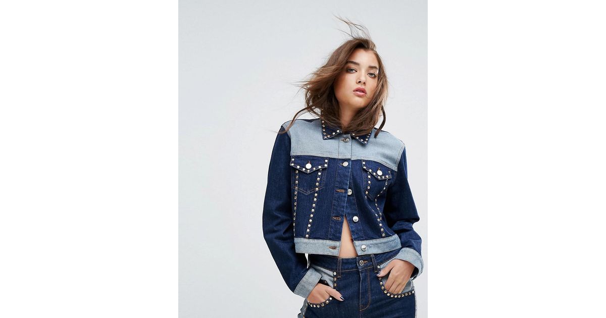 Tommy Hilfiger Blue Gigi Hadid Trucker Jacket With All Over Studs