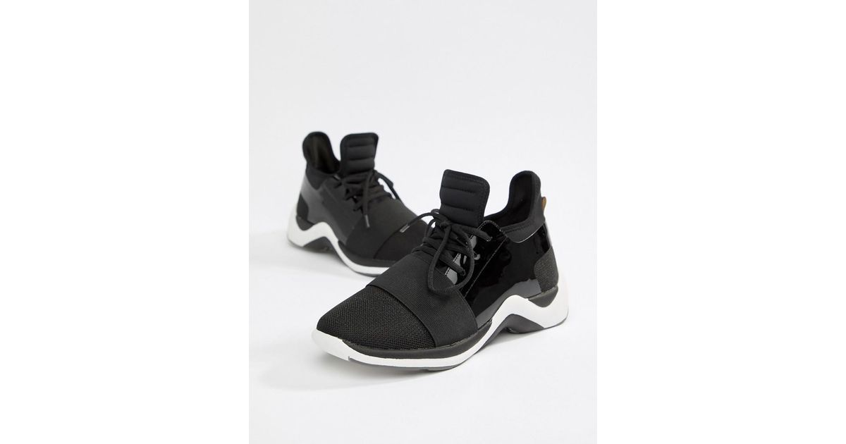 Kurt Geiger Kg Kurt Geiger Black Fashion Sneakers With Kg By Kurt Geiger – Lack Schnürschuhe | ASOS