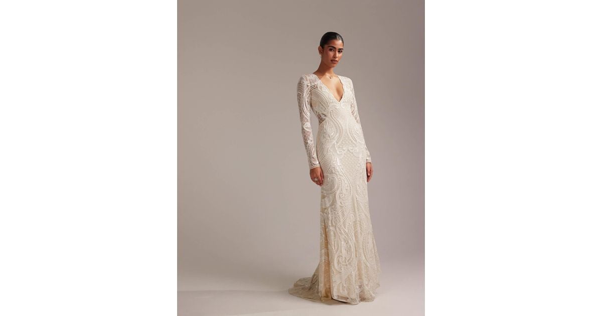 asos wedding dress long sleeve ASOS Bridal Wedding Dress Save 55%
