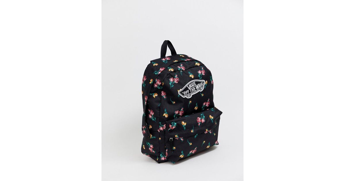 Vans Canvas Floral Print Backpack in Black | Lyst UK