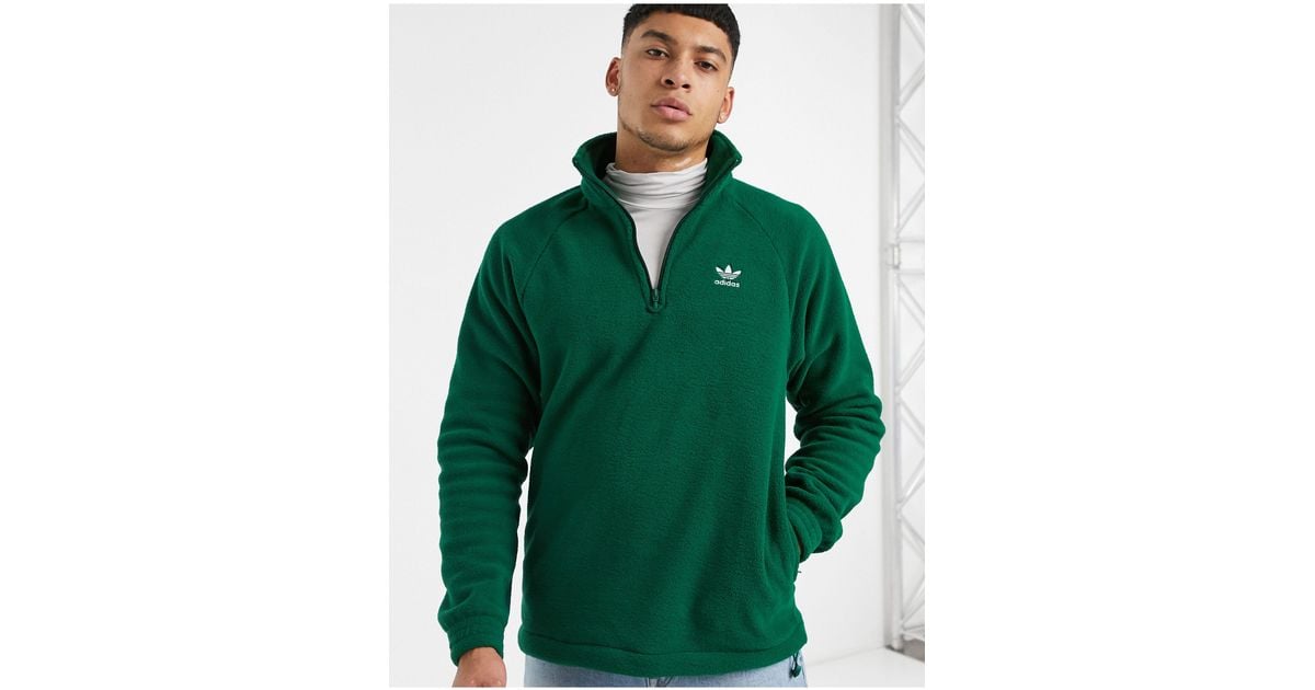 Adidas green quarter zip sale
