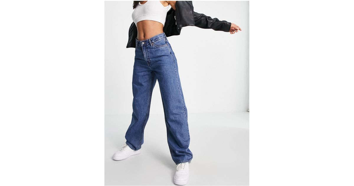 Weekday Rail Cotton Straight Leg 90s Jeans in Blue | Lyst