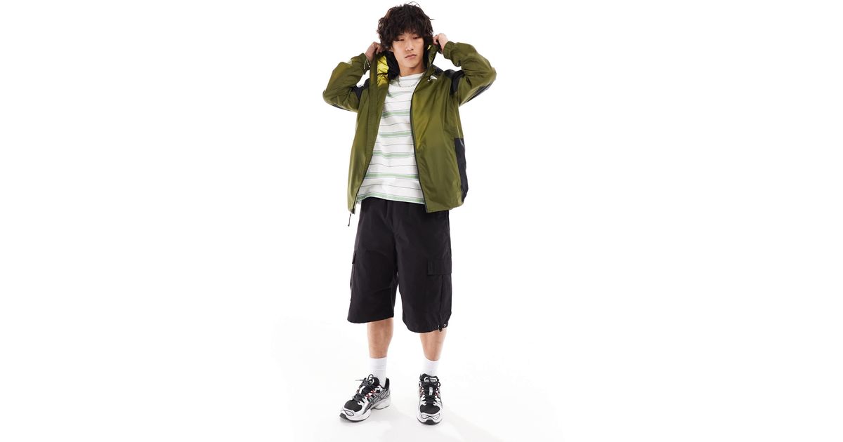 The North Face Himalia packable wind jacket in lime green