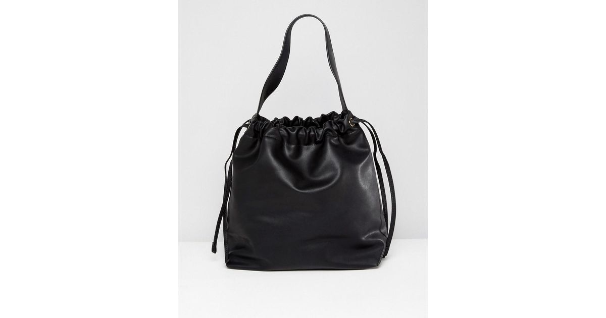 mango black bucket bag