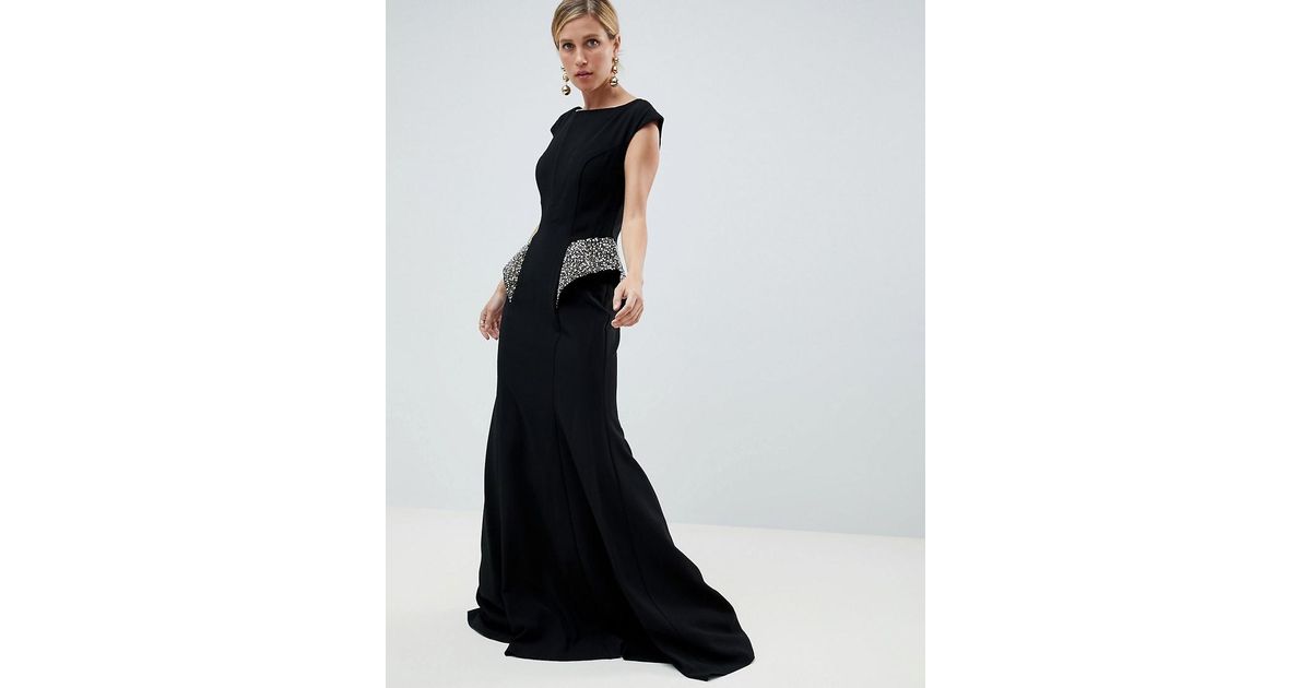 Vestido Color Azul En Con Cloute Jovani Largo Vasco LAj3Rq54