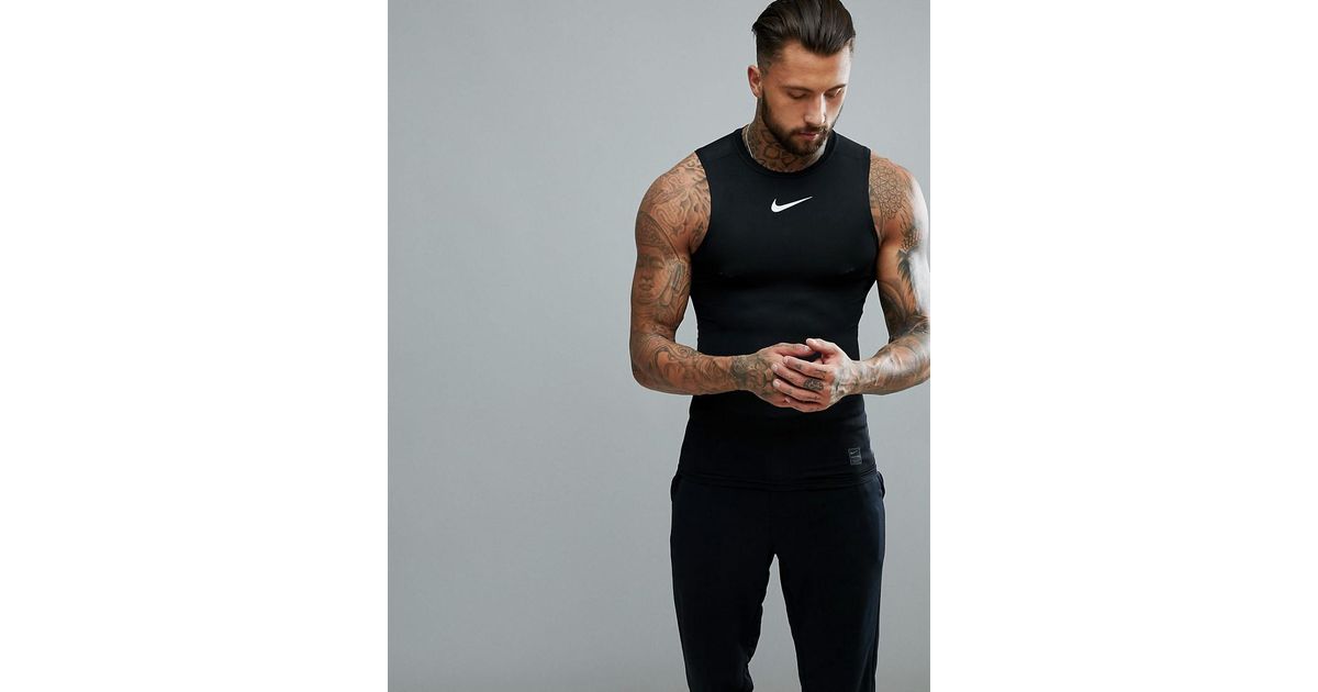 Nike Pro Compression Singlet In Black 838085-010 for Men