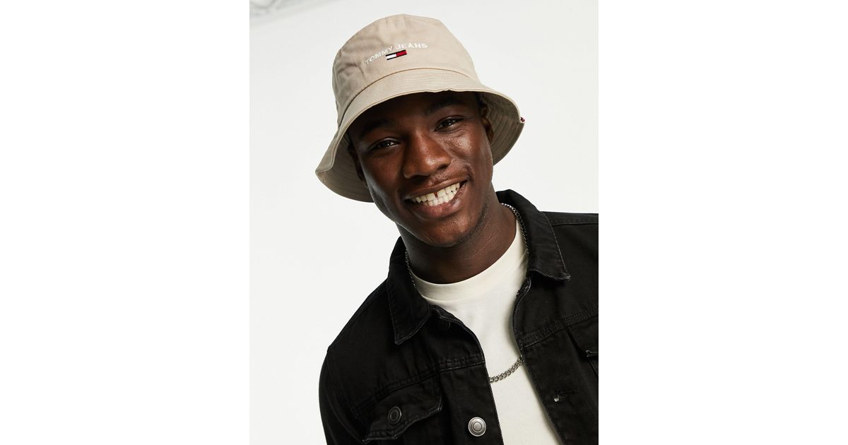 Tommy Hilfiger Bucket Hat With Logo in Brown for Men |