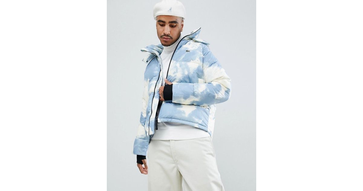 Lacoste L!ive Lacoste L!ve Clouded Puffer Jacket In Blue for Men | Lyst