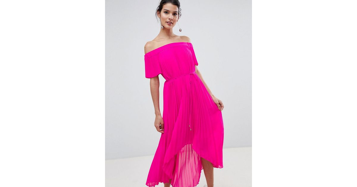 ted baker pink pleated dress