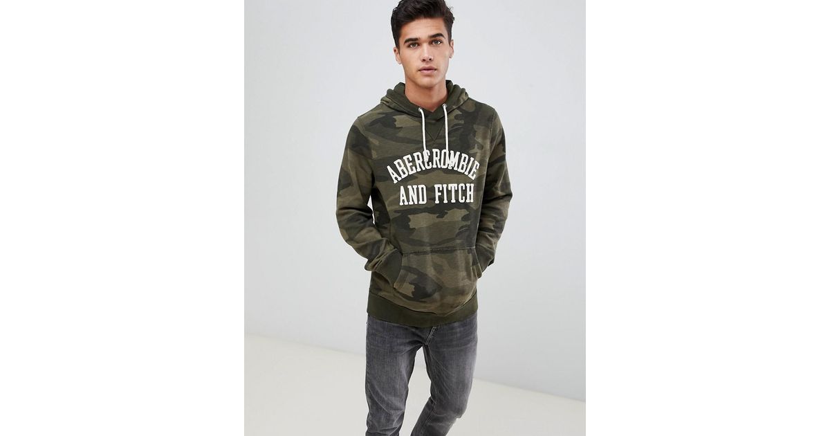 Abercrombie & Fitch Icon Logo Camo Print Hoodie In Green for Men | Lyst  Australia