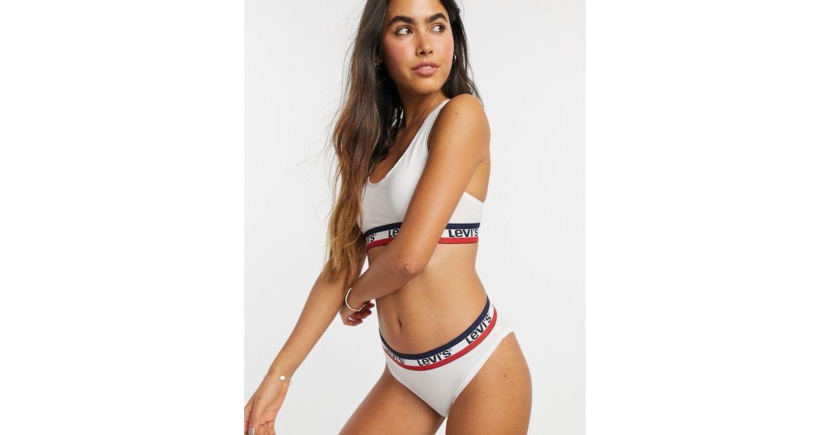 Levi's Cotton High Rise Brief in White | Lyst