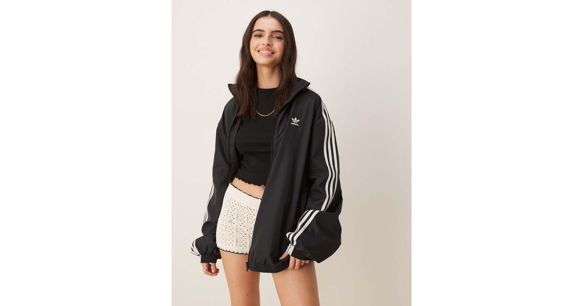 adidas Originals Firebird Oversized Track Top in Black for Men