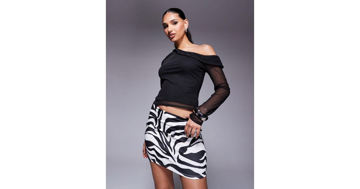 ASOS Low-rise Micro Skirt in Blue | Lyst