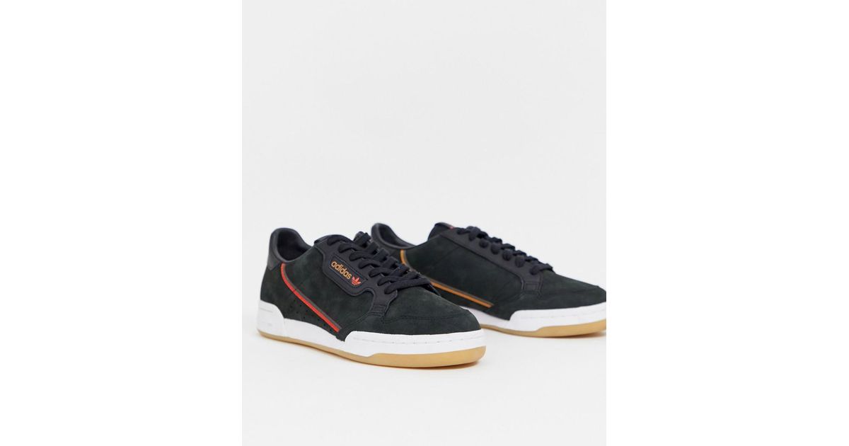 adidas originals continental 80's tfl central bakerloo trainers in black