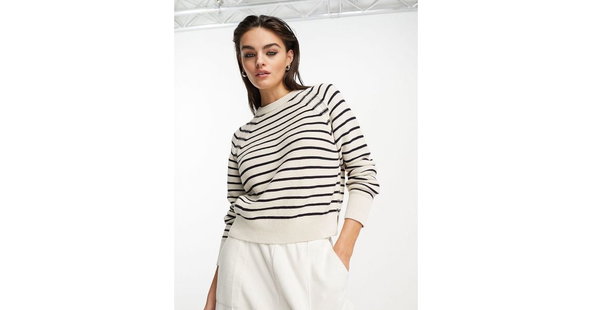 French Connection Mozart Striped Jumper in White Lyst Canada
