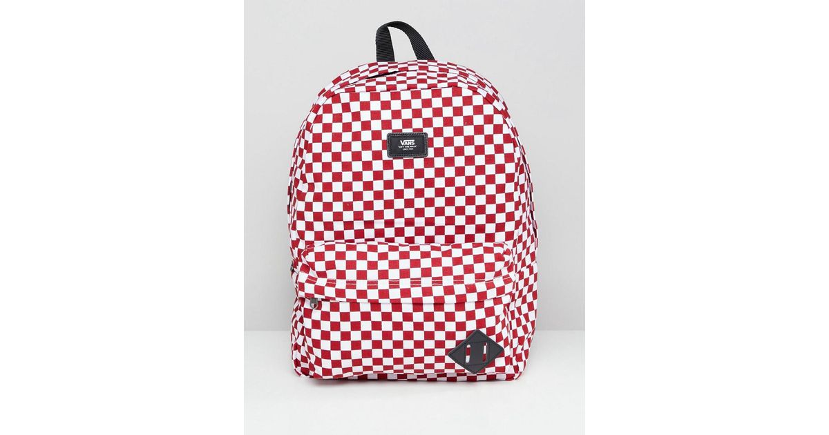 vans red checkerboard backpack