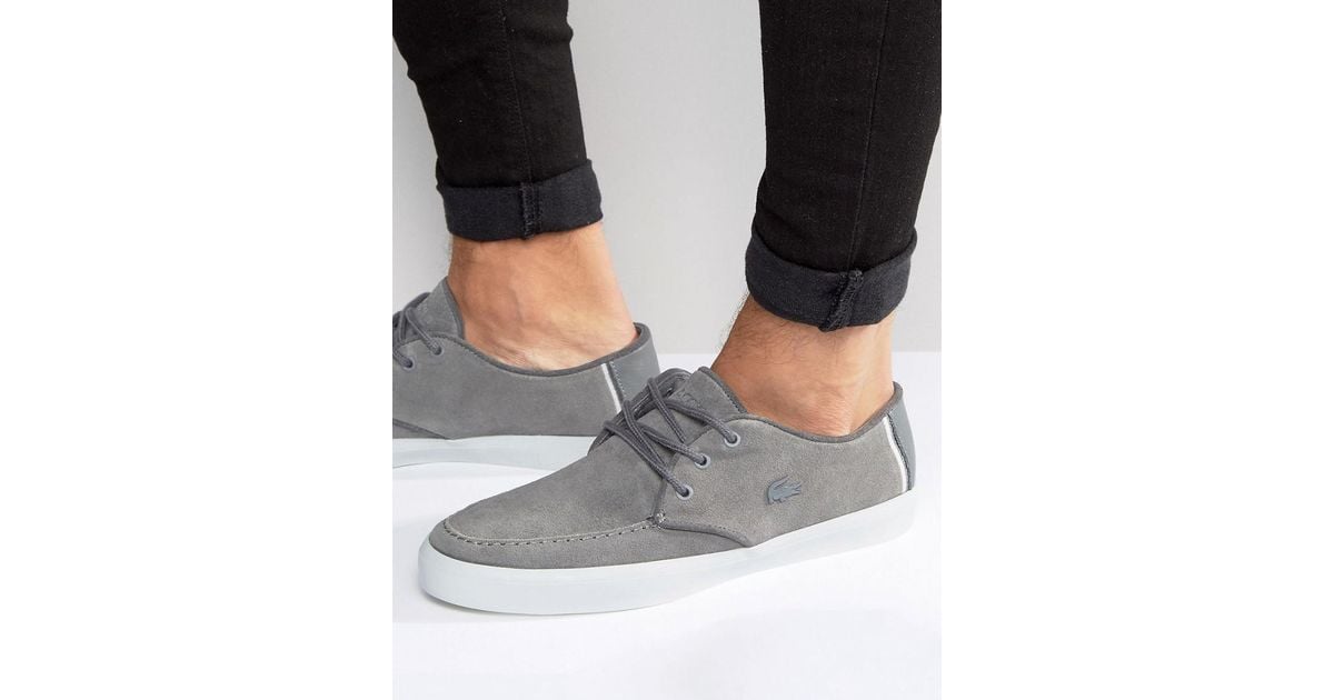 Lacoste Sevrin Suede Shoes in Grey for Men | Lyst UK