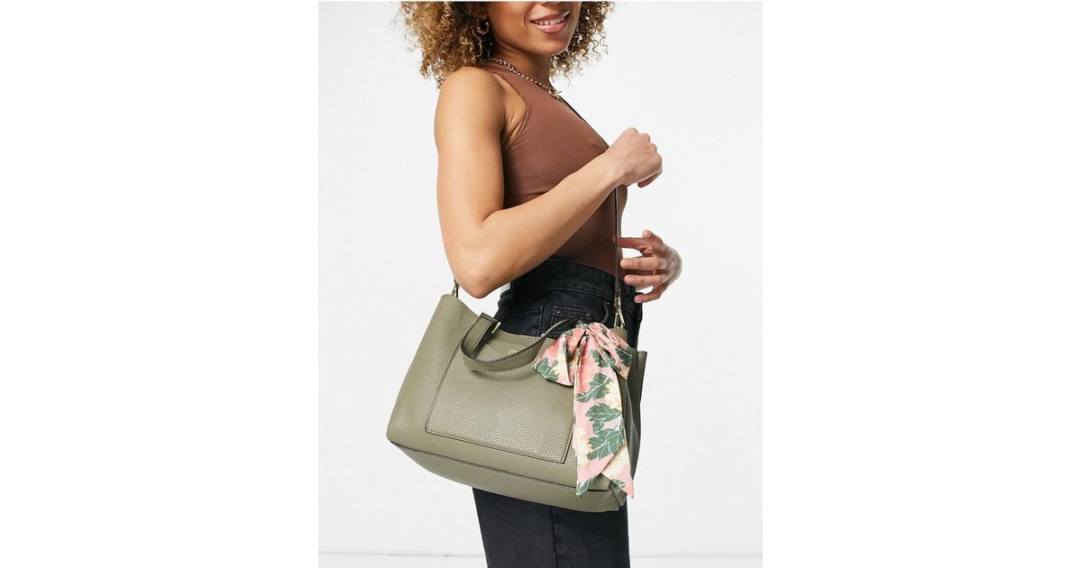 Steve Madden Parker Tote Bag With Scarf Tie in Green Lyst UK