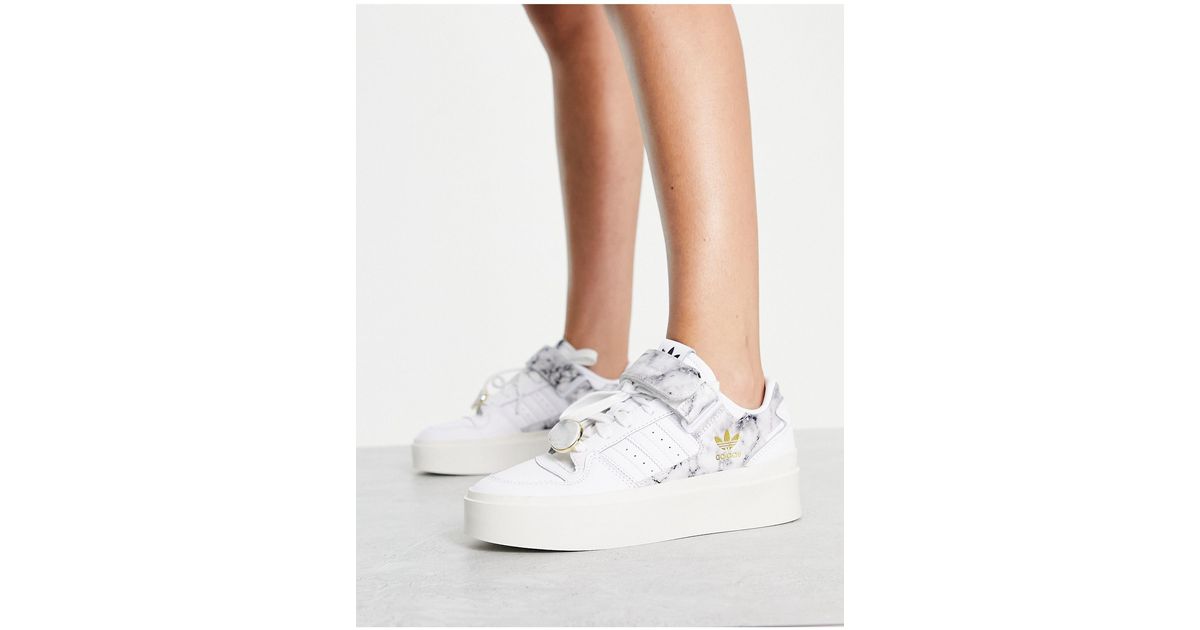 adidas originals forum bonega platform trainers in off white