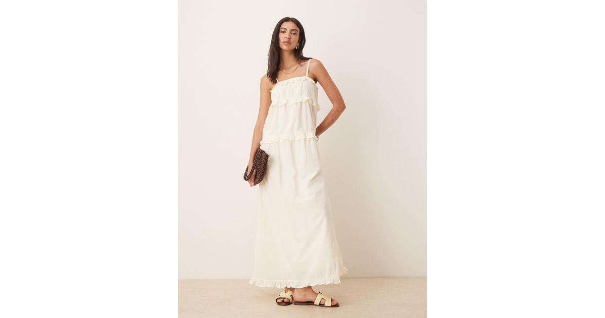 asos cotton maxi dress New 6 S ASOS DESIGN Lace Insert Wrap Maxi Dress 100% Cotton White Maxi Romantic