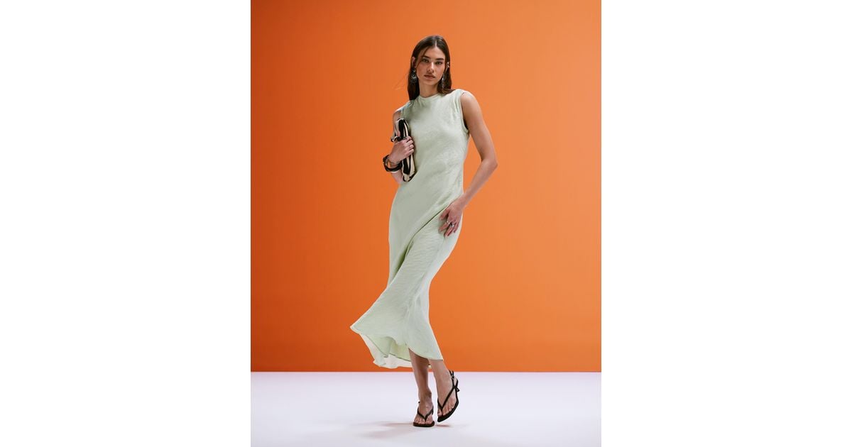 knee length dresses for ladies Mila Puff Sleeve Jacquard Floral Satin V-Neck Midi Dress - Black | Occasion  Dress in Sizes XXS–6X