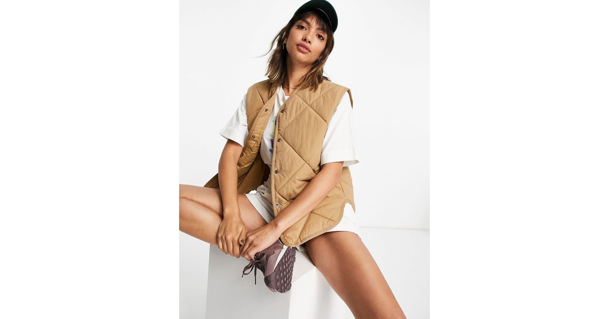 & Other Stories Short Sleeve Nylon Quilted Vest in Natural | Lyst