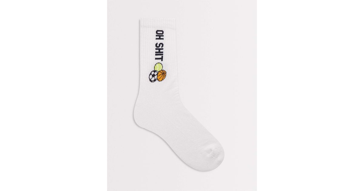 ASOS Socks With Swear Word Sport Graphic in White for Men | Lyst