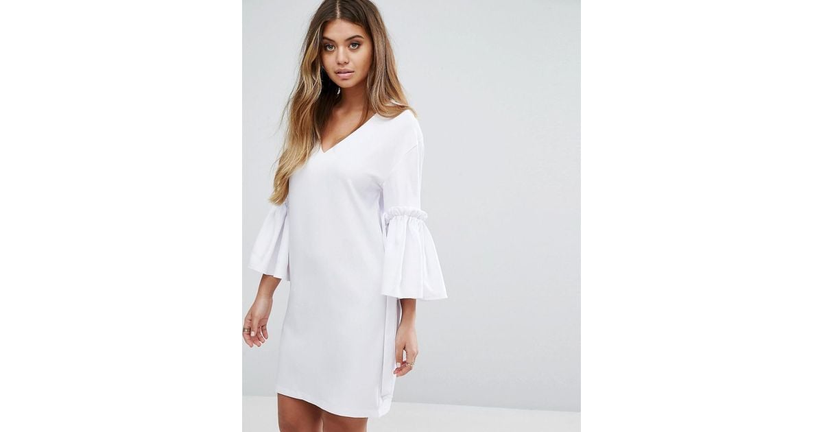 White V-Neck Dress