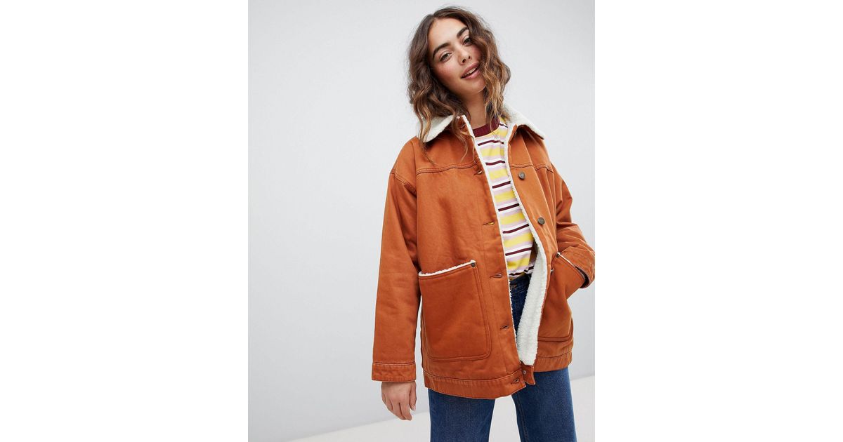 monki borg denim trucker jacket