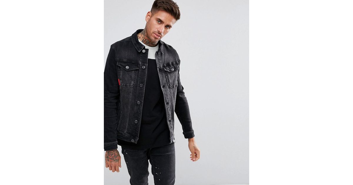 11 degrees black denim jacket