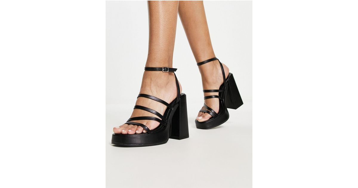 Sandales à semelle plateforme et lanières style années 90 New Look en coloris Noir Lyst
