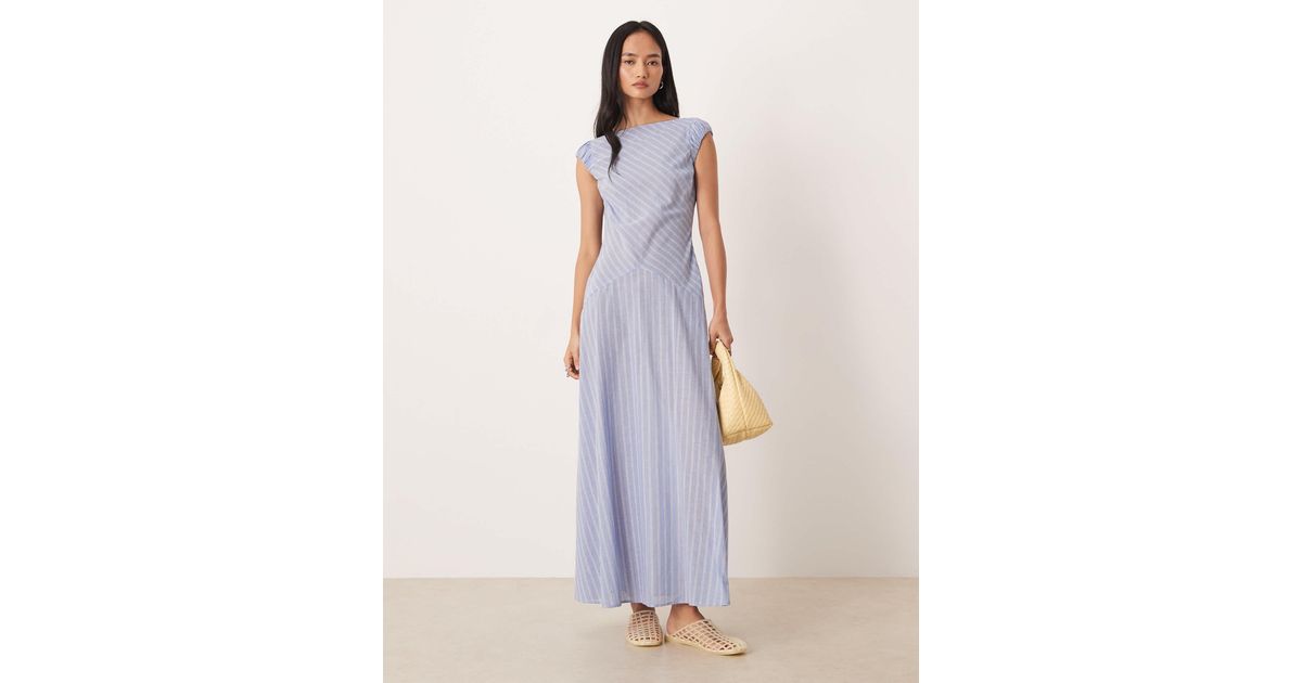 ASOS Dropped Waist Midi Dress With Ruched Cap Sleeve | Lyst ASOS Dropped Waist Midi Dress With Ruched Cap Sleeve | Lyst