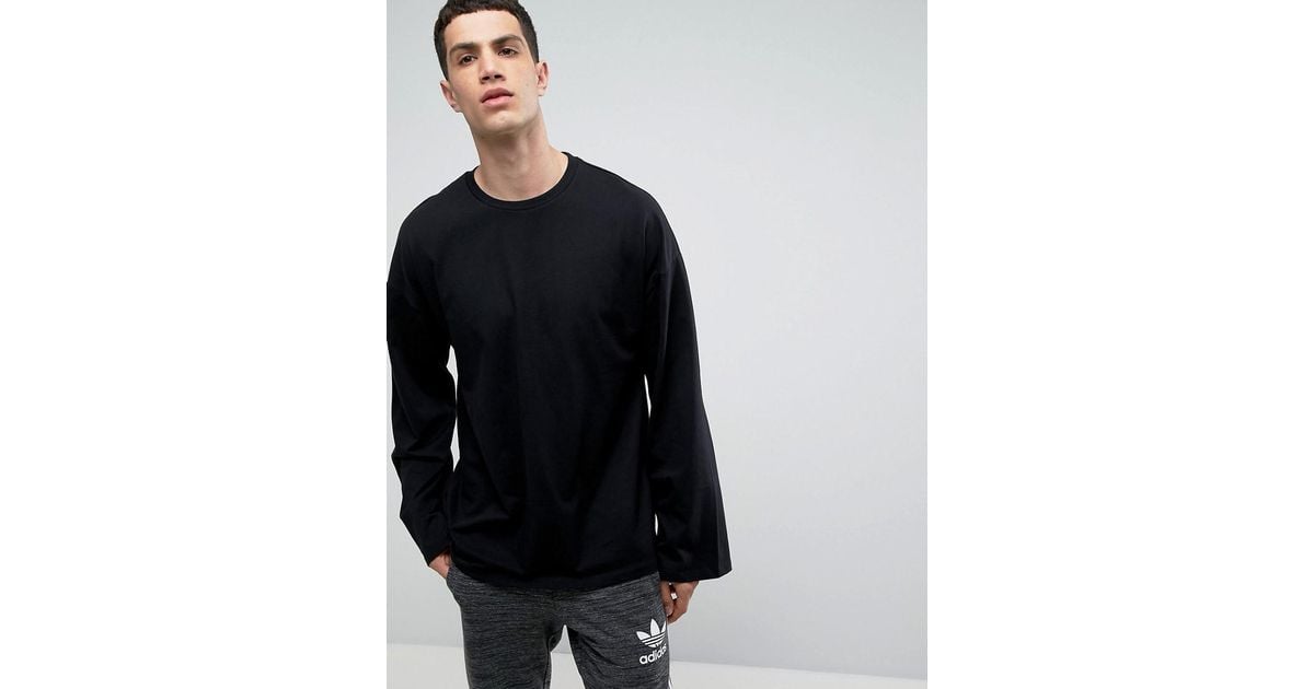 ASOS Oversized Long Sleeve T-shirt In Heavy Jersey With Wide Sleeve In  Black for Men | Lyst