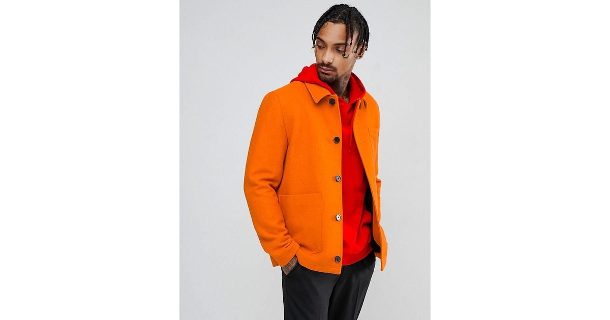 orange wool jacket