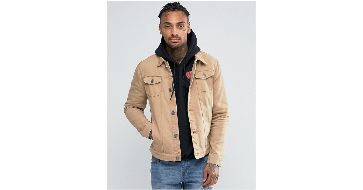 Liquor N Poker Tan Denim Jacket in Brown for Men | Lyst Canada