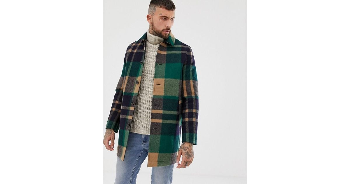 checked coat mens