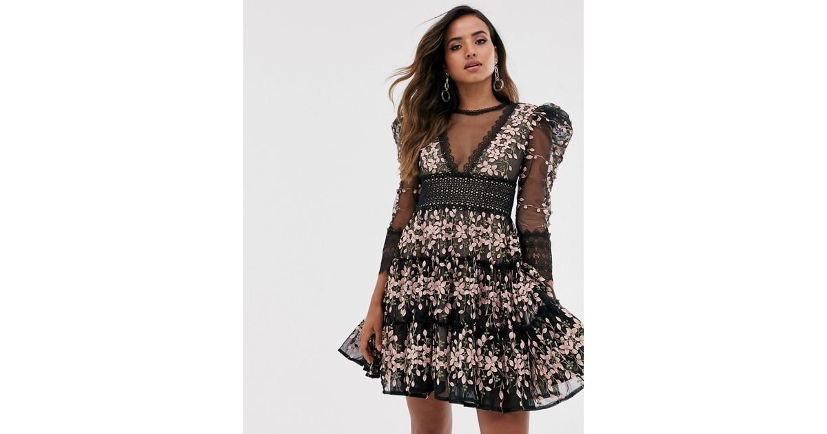 Bronx and Banco Bronx Banco Megan Embroidered Mini Dress black
